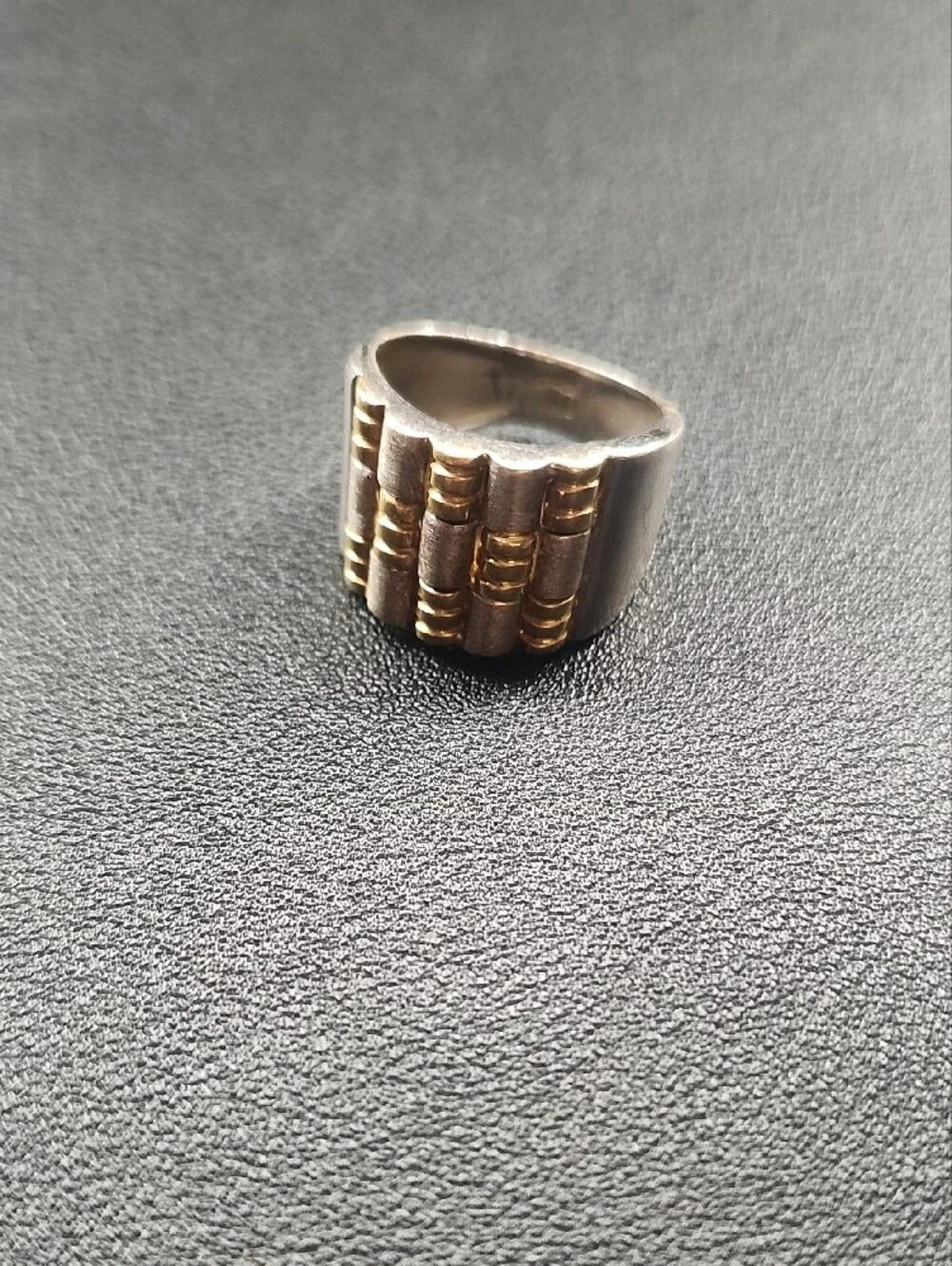 Vintage Italian 18K Two-Tone Watch Link Band Ring - 10g - Hallmark 8 VI F.R.O.V.